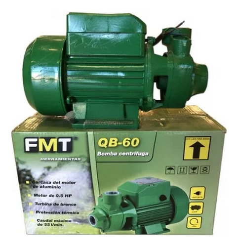 Bomba Centrífuga Fmt Qb-60 0.5 Hp - Eficiencia Y Rendimiento Verde