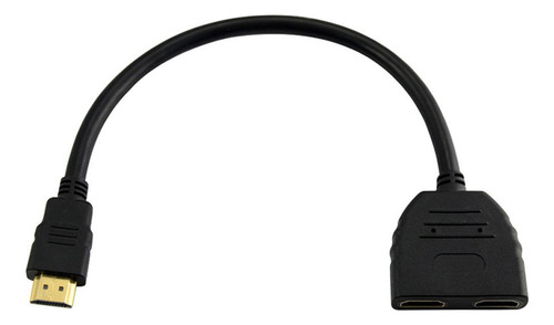 Adaptador De Cable Negro Con Divisor Macho A Doble Hembra De