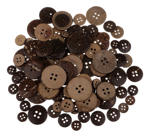 100 Unids Botones Llamativos Concha De Coco Hecho De Madera