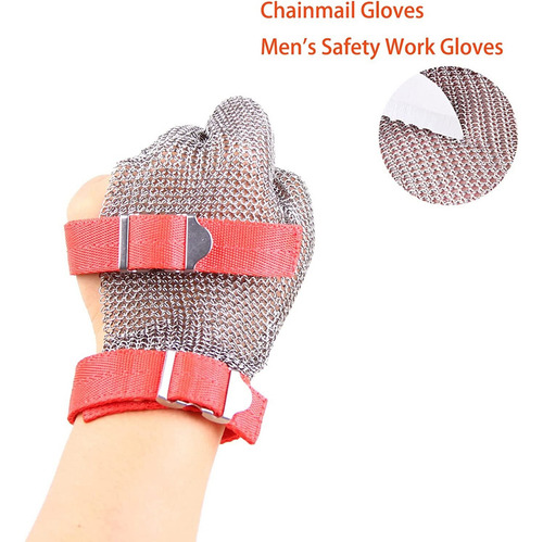2pcs Guante Protector De Malla De 3 Dedos, Guantes De Acero