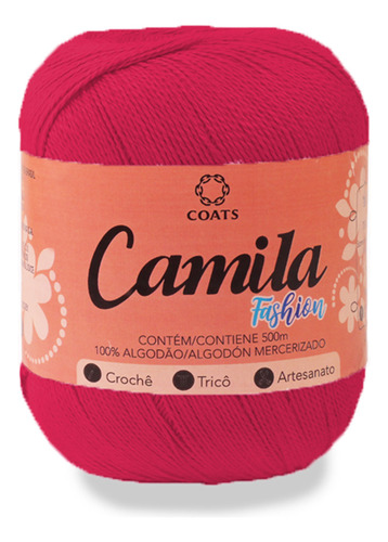 Linha Camila Fashion - 100% Algodão - Crochê Tricô 150g 500m Cor 00063 - Pink Claro