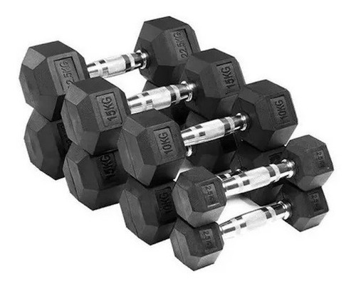 Set Mancuernas Hexagonales 100 Kilos (4 Pares)