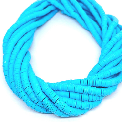 Pack 5 Tiras De 40 Cm Fimo Plano 6mm Azul Capri Bijouterie