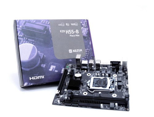 Placa Mãe Lga 1156 D-h55b V1.0 C/ Espelho, Drivers E Hdmi