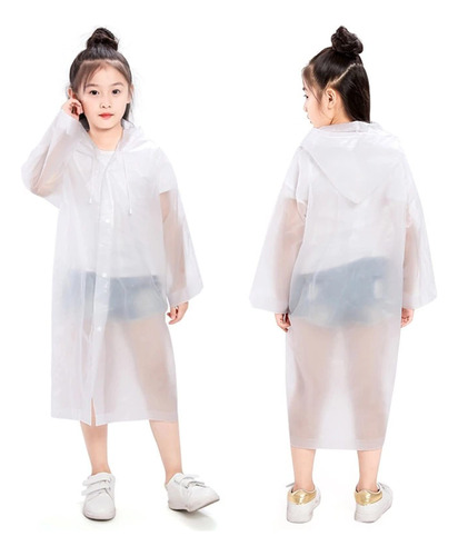 Poncho Lluvia Eva Para Niño 2 Impermeabl Reutilizabl Capucha