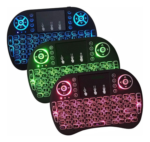 Mini Teclado Con Luz Inalambric Bluetooth Touchpad Pc Laptop