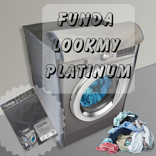 Funda Para Lavarropas Impermeable 60x60 Cm Frontal Negra | Cubre Lavarropas Exterior Con Ajuste Lookmy Platinum | Cobertor para lavarropas |