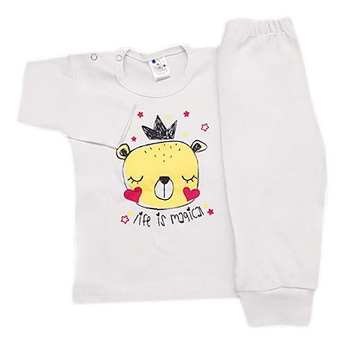 Pijama Bebe Manga Larga Estampado 2 Piezas De Algodón Bs68