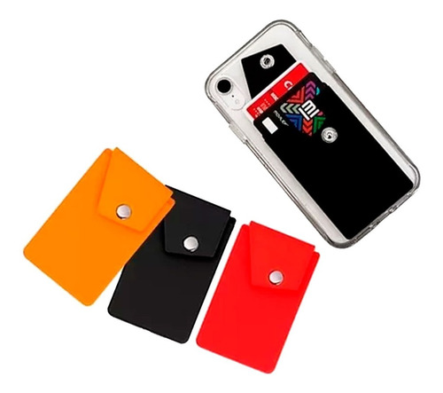 Carteras Adhesivas Para Celular Con Broche Ld-501 Pack 10pz