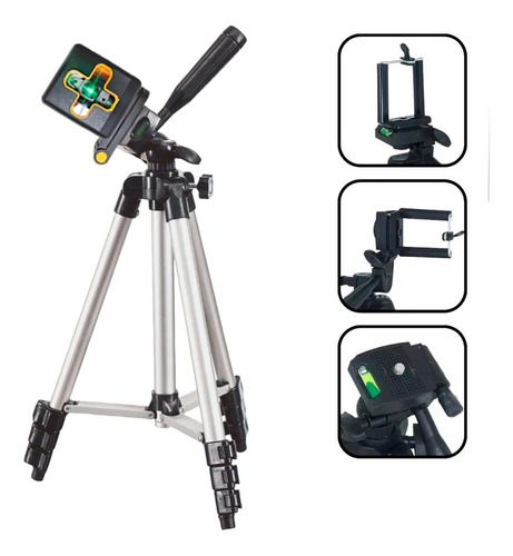 Kit Mini Nível Laser 20m Com Tripé 2 Linhas