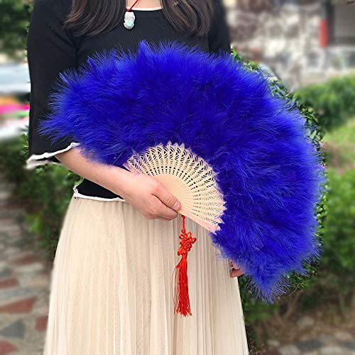 Abanico Pluma S Marabou 9 Color 23 X 12  Para Baile Fiesta