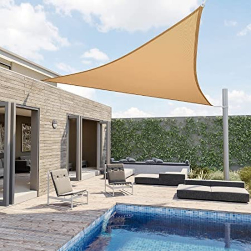 Imagen 4 de 6 de Pack X2 Toldo Vela Sombra Triangular Sombreadora Toldo 5x5x5