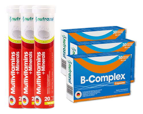 3 B-complex +3 Multivitaminicos Adulto Nutrazul (pack 6 Un)