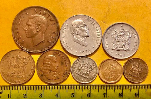 8 Monedas Antiguas De Sud Africa Del Continente Africano (Usado)