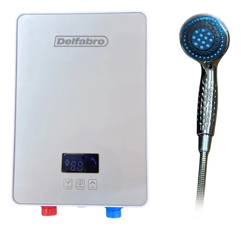 Calefón Eléctrico Ducha Instantáneo De Agua + Accesorios Gris 6 Kw
