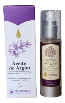 Aceite De Argán 100% Puro Rosa Bergamota 50 Ml Envio Gratis