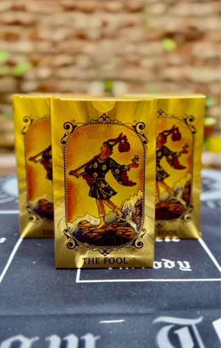 Gold Foil Tarot Bold Antique Rider Plasticas Waterproof 12x7