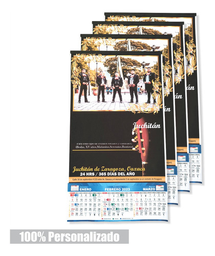 50 Calendarios C/santoral 4 Hojas,48cm X 27cm, Envio Gratis