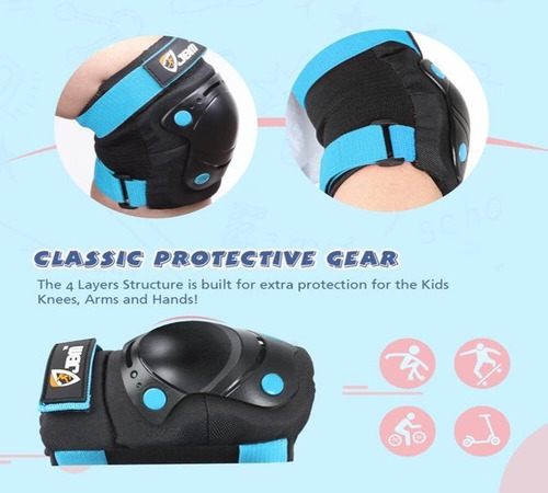 Imagen 3 de 5 de Jbm Kit Protección Rodillera, Codera Y Muñequera Para Niños