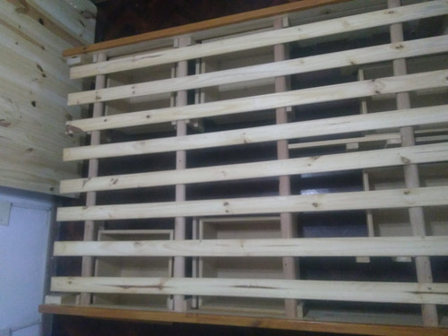 Cama 2 Plazas Madera Pino 6 Cajon + Mesa Aux.+ Cajonera Leer Marrón (Usado)