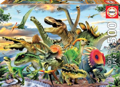 Imagen 4 de 8 de Rompecabezas Puzzle Educa Dinosaurios Prehistoria 500 Piezas