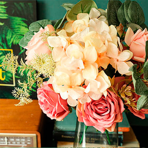Soku Bouquet Rosas Flores Evento Quinceñera Boda Centro Mesa Color Rosa