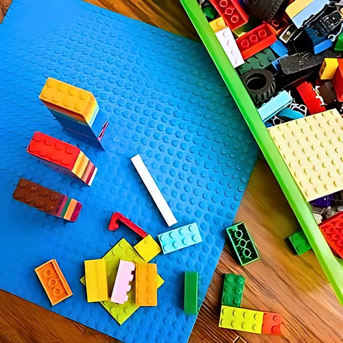 Base De Montar Blocos Educativos Placa Construção 25cmx25cm