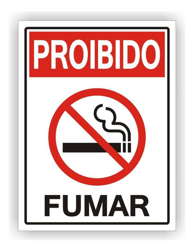 Placa Proibido Fumar Sinalização 20x30cm