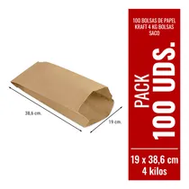 Comprar Bolsas De Papel Kraft Saco Papel Kraft 4 Kg