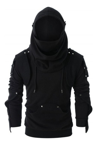 Sudadera Con Capucha De Manga Larga D Retro Dark Mask Y Cord