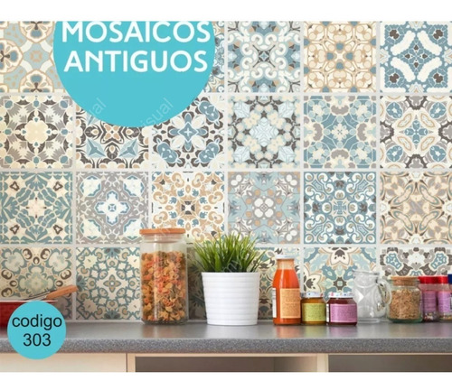 Vinilos Azulejos Autoadhesivos, Mosaicos Antiguos Pack X250