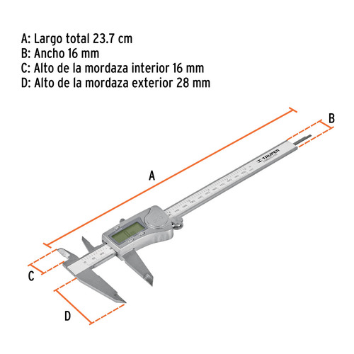 Calibre Digital 150mm Pulgadas Milimetrica Truper 14388