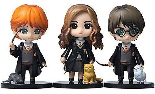 Set X3 Harry Potter Figuras Gashapones.  Ron, Hermione.