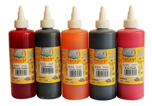 Colorante En Gel 5 Tonos A Elegir 235ml C/u