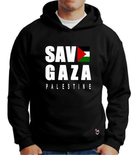 Buzo Canguro Frisa Premium. Save Gaza. Palestina. Habibis