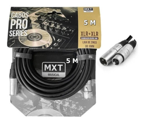 Cabo De Microfone Xlr/xlr Balanceado Mxt Pro Series 5 Metros