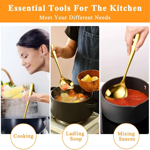 Juego De 4 Cucharas De Cocina De Acero Inoxidable Sus 304.