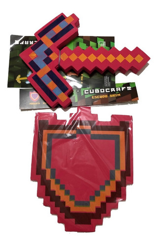 Pico + Escudo De Goma Eva Vario Colores Compatible Minecraft
