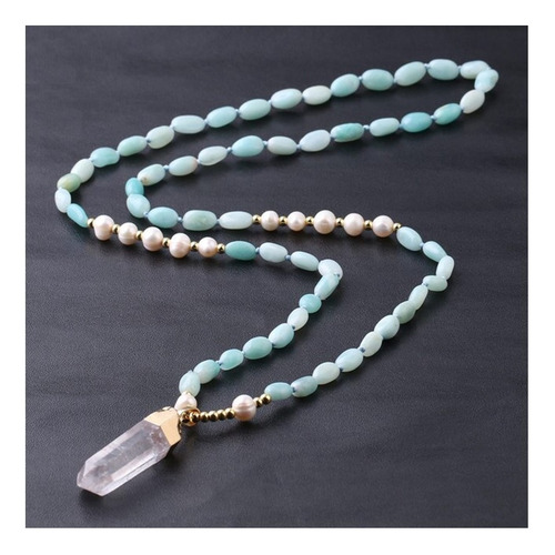 Collar Protector Japa Mala Amazonita / Japamala Rosario