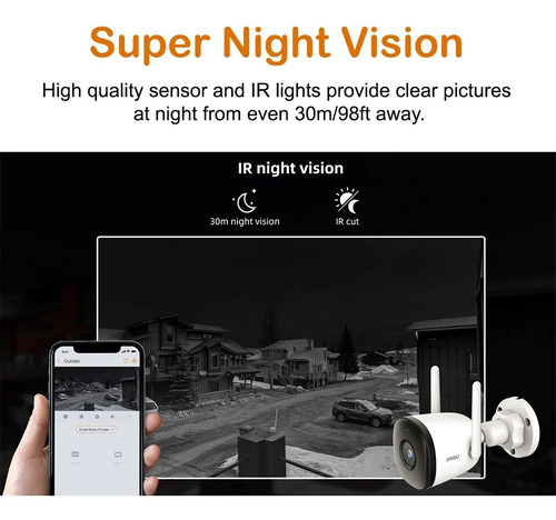 Cámara De Vigilancia Imou Bullet 3c 5mp Wifi Exterior 2.8mm