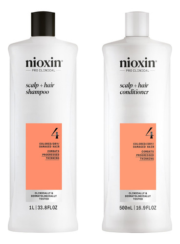 Conjunto De Shampoo E Condicionador Nioxin System 4 Para Tra