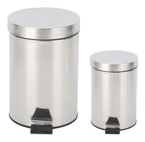 Comprar Set Cestos Residuos Basura Acero Inoxidable 5 L Y 20 L Pedal