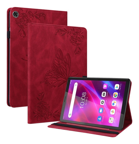 Funda De Poliuretano Con Flores De Mariposa Para Lenovo Tab