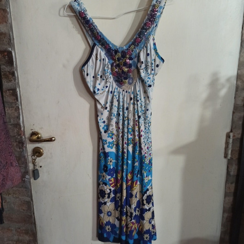 Vestido Just For U S/m Seda Fria Estampa Desigual Solera 