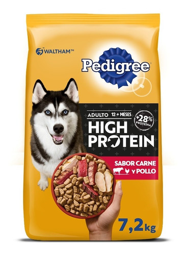 Imagen 1 de 5 de Alimento Pedigree Pedigree High Protein High Protein para perro adulto todos los tamaños sabor pollo y carne en bolsa de 7200g