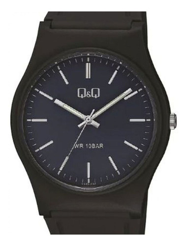Reloj Análogo Q&q Vs42j007y Resistente Al Agua  Color de la correa Negro Color del bisel Negro Color del fondo Azul oscuro