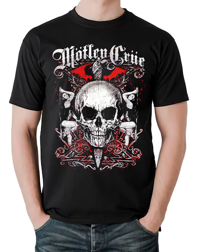 Camiseta Motley Crue Calavera Banda Rock Heavy Metal