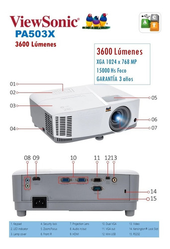 Imagen 1 de 4 de Oferta Proyector Viewsonic Pa503x, 3600 Lúmenes