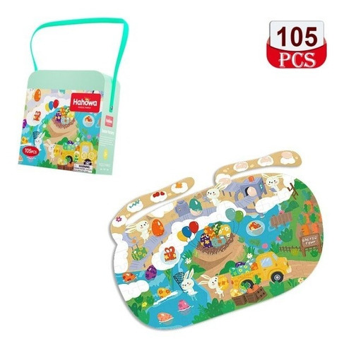 Imagen 2 de 4 de Rompecabezas 105pcs Puzzle Forma Conejos Fabrica Bolso Viaje