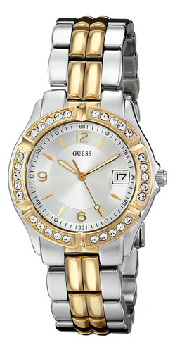 Pulsera Watch Guess Plateada Y Dorada Con Fecha De 36 Mm U00